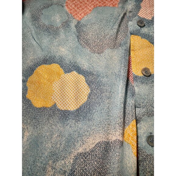 Vintage 70s Mens Mister Man Abstract Pattern Disco Acetate Nylon Button Down Shi - Picture 4 of 5
